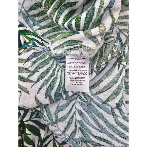 LOFT Green Palm Leaf Blouse - Picture 6 of 6
